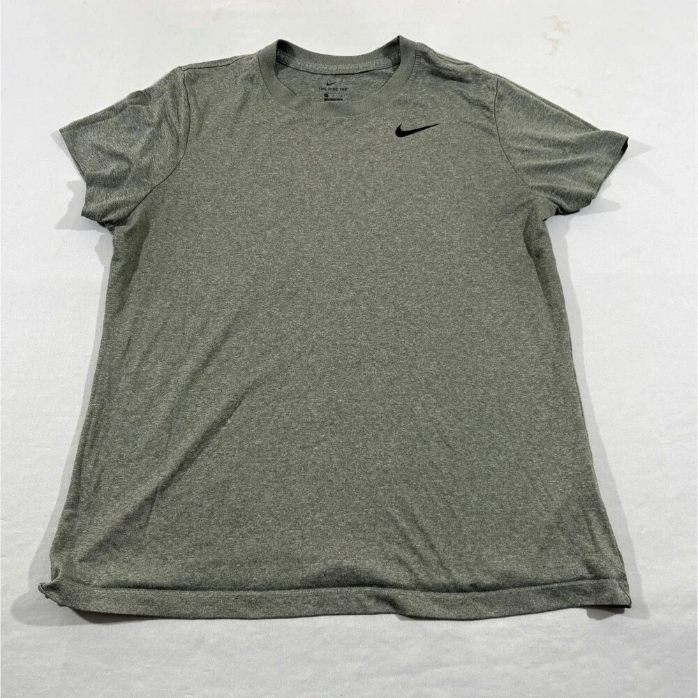Nike Womens Gray Dry Legend Crew Training T-Shirt Tee AQ3210-063 Casual Gym Sz L